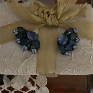 Regency Sapphire & Diamond.crystal Earrings